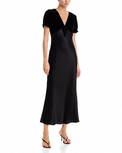 Rails Dory Velvet & Satin Midi Dress - Exclusive In Black