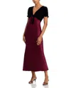 Rails Dory Velvet Shrug Satin Dress In Burgundy