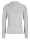 Rails Draped-effect Roll-neck T-shirt In Gray