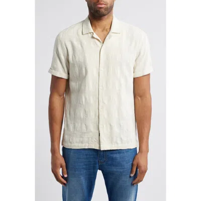 Rails Dresden Relaxed Fit Textured Short Sleeve Cotton Button-up Shirt In Parchment