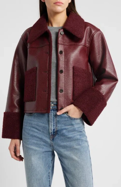 Rails Dria Jacket In Maroon Shearling