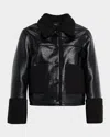 Rails Dria Faux Leather Bomber Jacket In Black