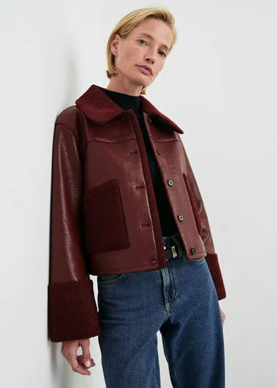 Rails Dria Jacket In Maroon Shearling