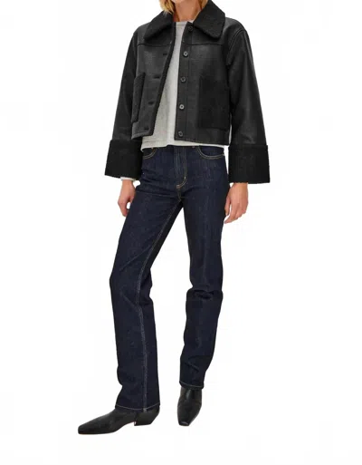 Rails Dria Long Sleeve Jacket In Black Shearling