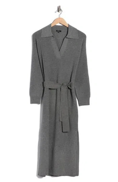 Rails Dru Long Sleeve Tie Waist Sweater Dress In Gray