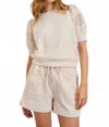 Rails Eddie Open-knit Detailed Cotton Shorts In Neutral
