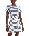 Rails Edie Stripe Tie Waist T-shirt Dress In Ivory Navy