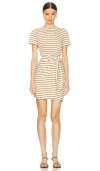 Rails Edie Striped Wrap Mini Dress In Cream