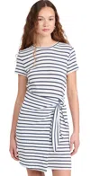 Rails Edie Stripe Tie Waist T-shirt Dress In Ivory Navy Stripe