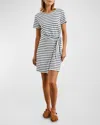 Rails Edie Stripe Tie Waist T-shirt Dress In Ivory Navy Stripe