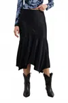 Rails Edwina Asymmetric Satin Midi Skirt In Black