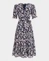 Rails Eliana Print Tiered Midi Dress In Blue