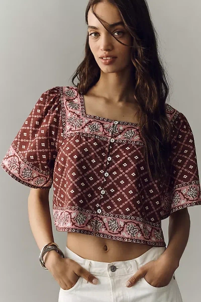 Rails Ellen Cotton Short Sleeve Blouse In Multi