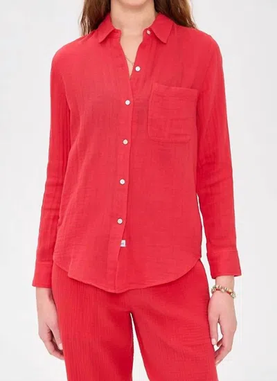 Rails Ellis Button Up Top In Cherry Red