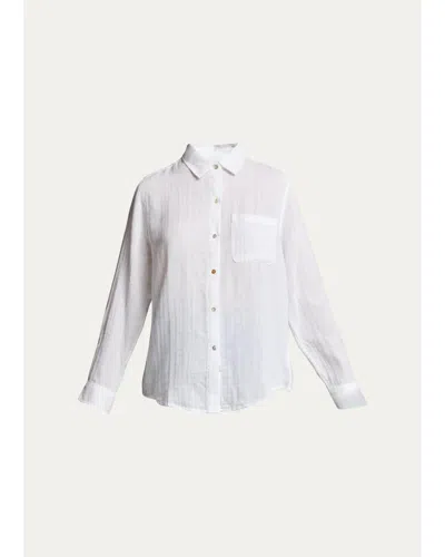Rails Ellis Button-down Long-sleeve Solid Shirt In White