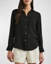 Rails Ellis Gauze Button-front Shirt In Black