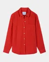 Rails Ellis Organic Cotton Gauze Button-up Shirt In Cherry
