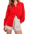 Rails Ellis Organic Cotton Gauze Button-up Shirt In Red