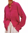 Rails Ellis Longsleeve Gauze Top In Raspberry In Pink
