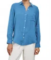 Rails Ellis Cotton Gauze Button-up Shirt In Blue