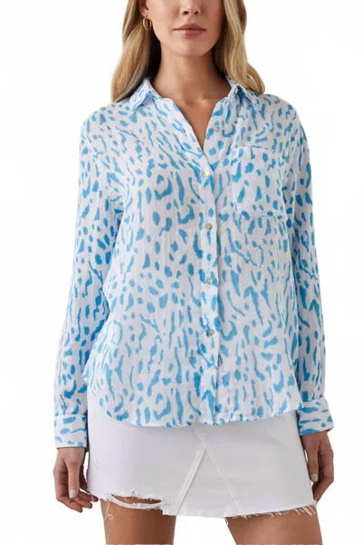 Rails Ellis Shirt In Teal Cheetah In Blue