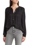 Rails Eloise Plaid Button-front Shirt In Onyx Lurex