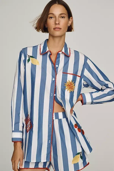 Rails Elsa Buttondown Top In Blue