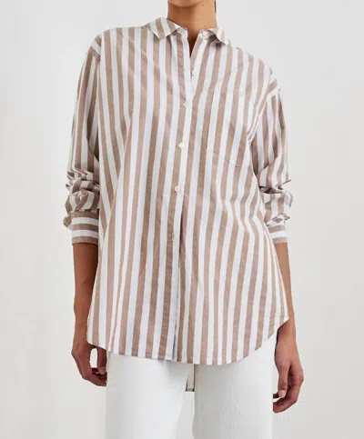 Rails Elsa Long Sleeve Shirt In Russet White Stripe In Multi