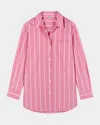 Rails Elsa Striped Button-front Shirt In Hibiscus White Stripe