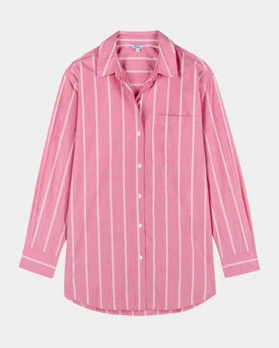 Rails Elsa Striped Button-front Shirt In Hibiscus White Stripe