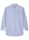 Rails Elsa Striped Cotton Shirt In Blue And White