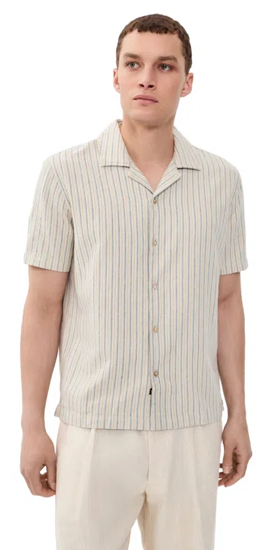 Rails Ely Camp Shirt Ecru Multi Stripe In White