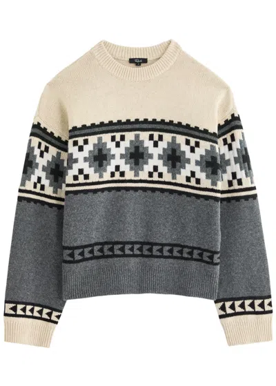 Rails Emma Intarsia Knitted Jumper In Grey