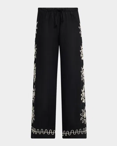 RAILS EMMIE EMBROIDERED LINEN PANTS