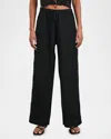 Rails Emmie Linen Drawstring Pants In Black Eyelet