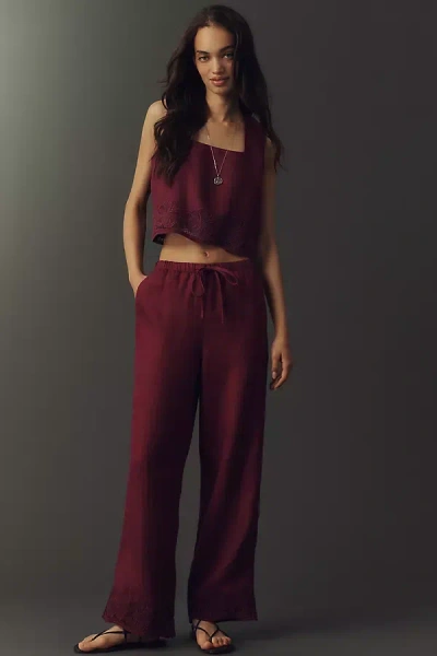 Rails Emmie Linen Drawstring Pants In Pink