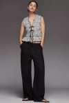 Rails Emmie Linen High-rise Straight-leg Pants In Black
