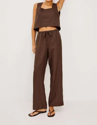 Rails Emmie Linen Pants In Espresso In Brown