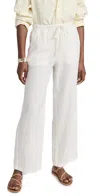 Rails Emmie Eyelet Drawstring Wide Leg Linen Pants In White