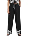 Rails Emmie Palm Tree Embroidered Pants In Black Ivory Palm Trees