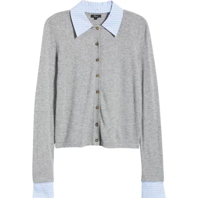 Rails Eryn Merino Wool & Cashmere Cardigan With Removable Cuffs & Collar In Burgundy