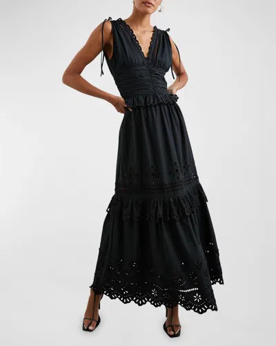 Rails Esmeralda Embroidered Maxi Dress In Black