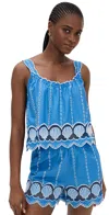 Rails Esperanza Eyelet Crop Tank In Blue