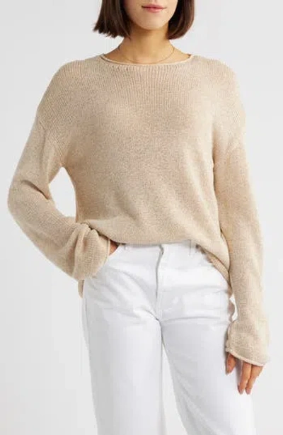 Rails Evangeline Cotton & Linen Blend Sweater In Brown