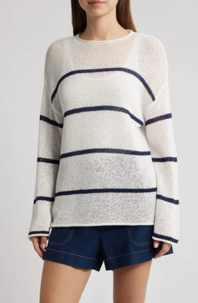 Rails Evangeline Stripe Cotton & Linen Blend Sweater