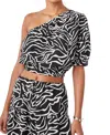 Rails Evy One Shoulder Top In Contour Lines In Black