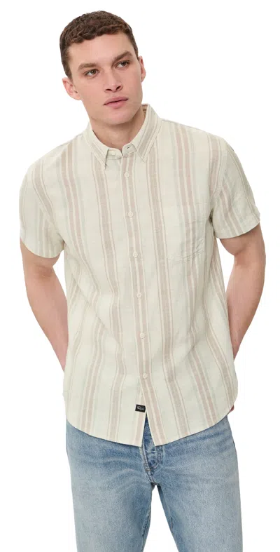 Rails Fairfax Collared Shirt Heather Dune Stripe In Neutral