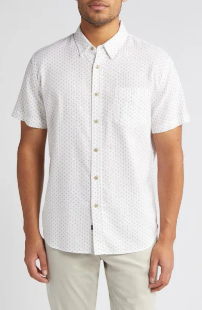 Rails Fairfax Diamond Print Short Sleeve Cotton Button-up Shirt In Polygon Micro White
