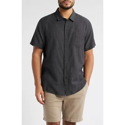 Rails Fairfax Short Sleeve Button-up Shirt In Black Chambray