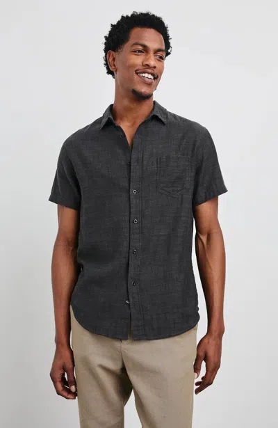 Rails Fairfax Short Sleeve Shirt In Black Chambray In Multi